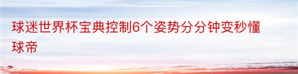 球迷世界杯宝典控制6个姿势分分钟变秒懂球帝