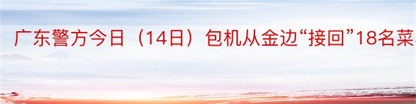 广东警方今日（14日）包机从金边“接回”18名菜农